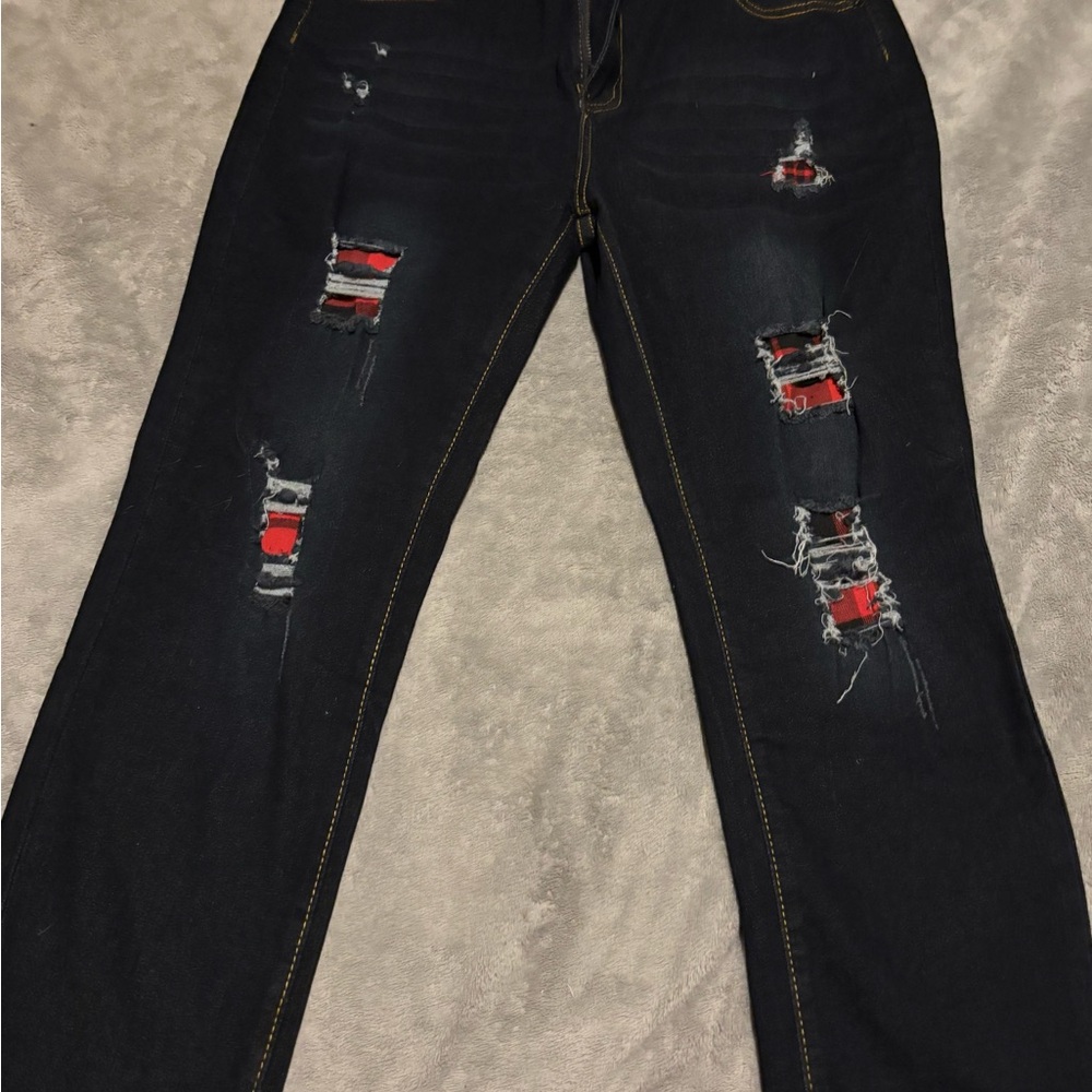 XXL Dark Denim Jeans with Contrast Stitching